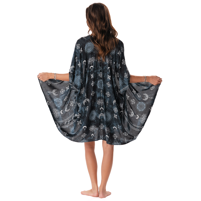 Midnight Lotus Moon Kimono