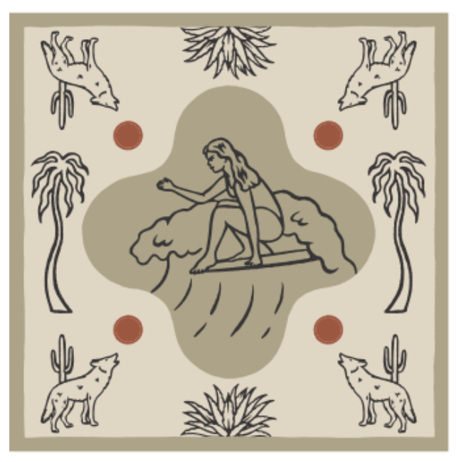 "Surfing Through Sands"| Organic Cotton Bandana