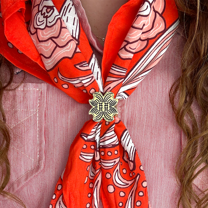 Amy Brass Bandana Slide Ring | Organic Cotton