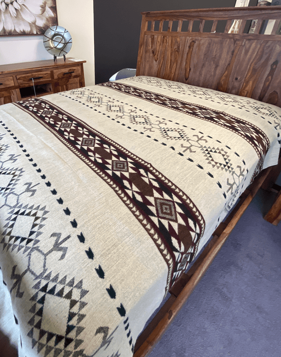 Southwestern Chocolate Brown Queen Blanket | Fall Decor