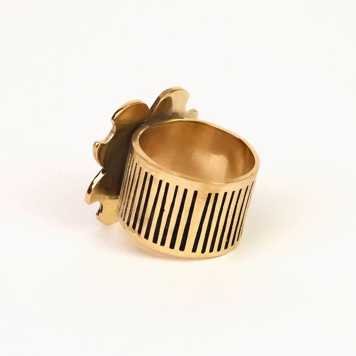 Amy Brass Bandana Slide Ring | Organic Cotton