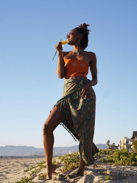 Forest Green Batik Sarong - LILY & LOTUS