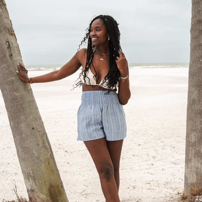Denim Blue Tribal Shorts