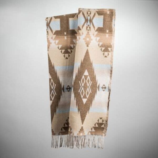 Apache Wool Blend Blanket - Native American Design 200cm x 155cm