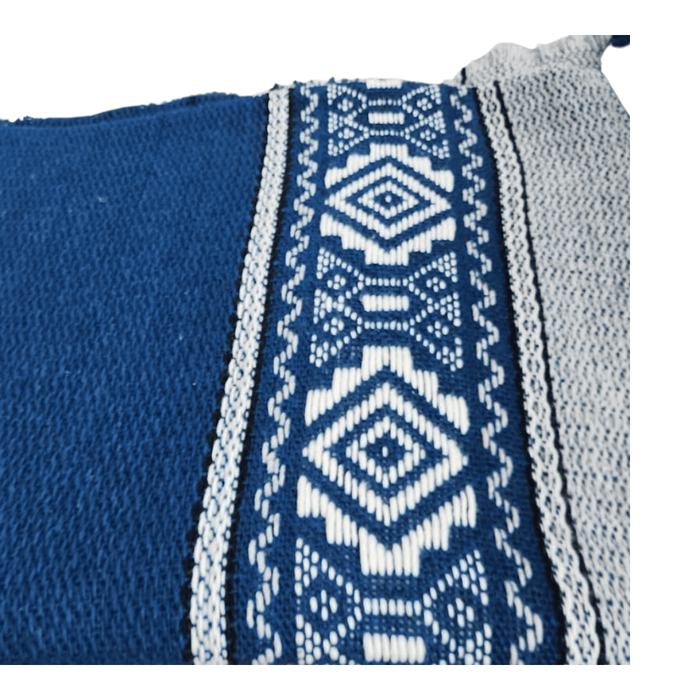 Handwoven hooded wool poncho
