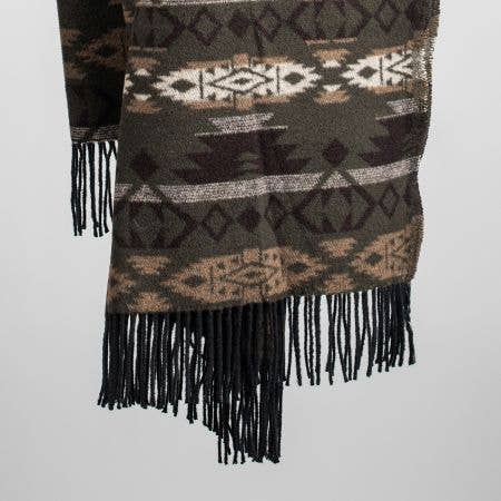 Sioux Wool Blend Blanket - Native American Design 185cm x 155cm