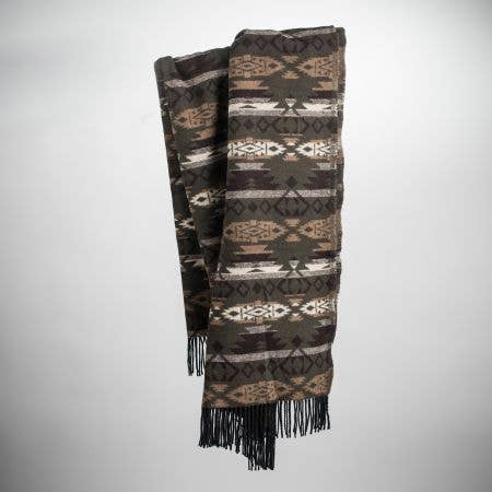 Sioux Wool Blend Blanket - Native American Design 185cm x 155cm