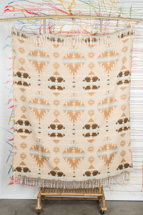 Cheyenne Wool Blend Blanket - Native American Design 200cm x 155cm