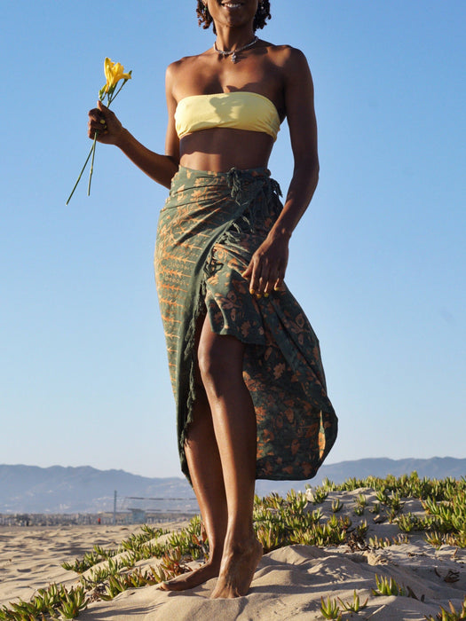 Forest Green Batik Sarong - LILY & LOTUS