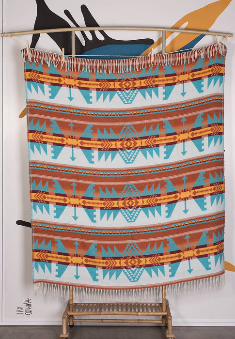 Navajo Wool Blend Blanket - Native American Design 200cm x 155cm