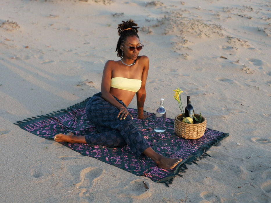 Dark Slate Batik Sarong - BUTTERFLY