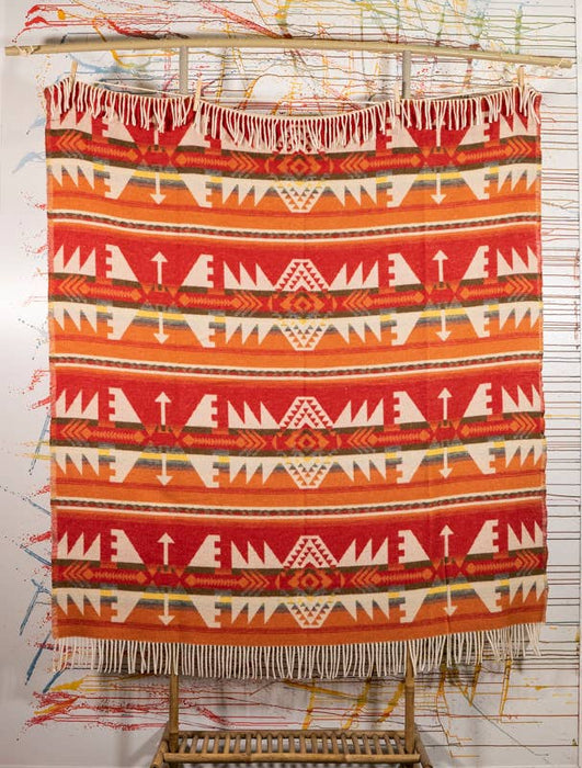 Navajo Wool Blend Blanket - Native American Design 200cm x 155cm