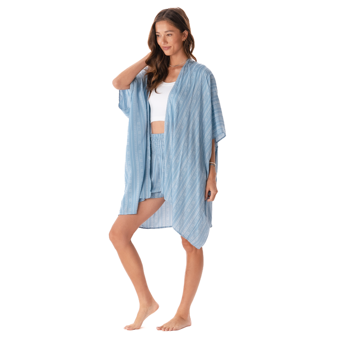 Denim Blue Tribal Kimono