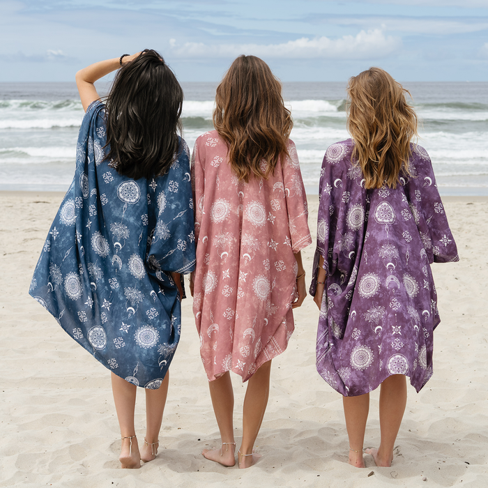 Dusty Rose Lotus Moon Kimono