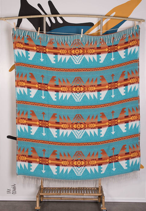 Navajo Wool Blend Blanket - Native American Design 200cm x 155cm