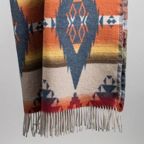 Apache Wool Blend Blanket - Native American Design 200cm x 155cm
