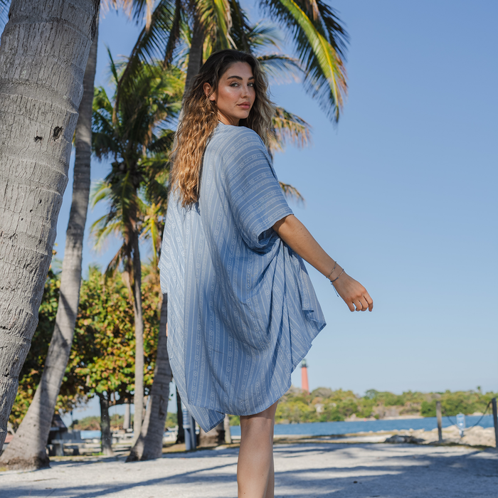 Denim Blue Tribal Kimono