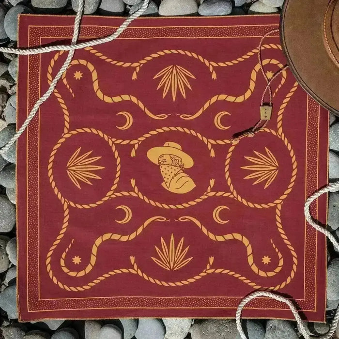 "Bandits Heritage" 100% Organic Cotton Bandana | Red BANDITS Bandanas