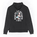 Chey mushroom hoodie sweatshirt, black, 100% organic cotton and recycled materials. Tiwel
