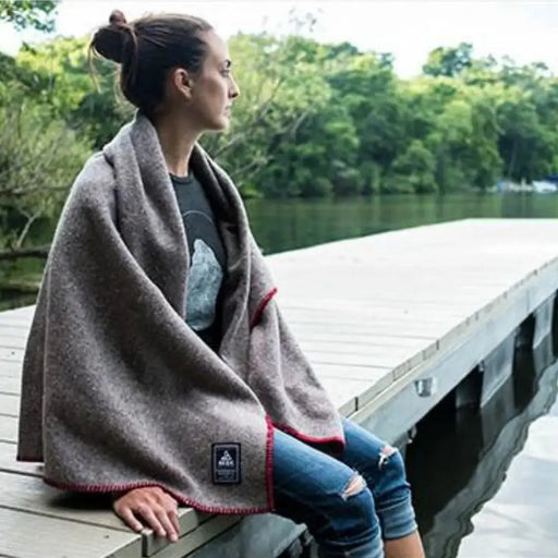 Eco-Woven Wool Blanket in Grey. Perfect for Beach, Picnics. Premium Quality. Seek Dry Goods