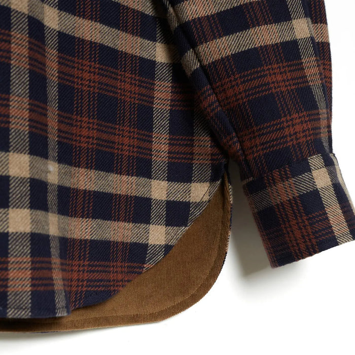 Kelow Maroon check overshirt, overshirt, corduroy and cotton Tiwel