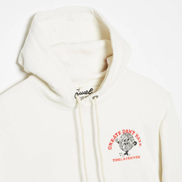 Sudadera Brigade, blanca, algodón orgánico hoodie Tiwel