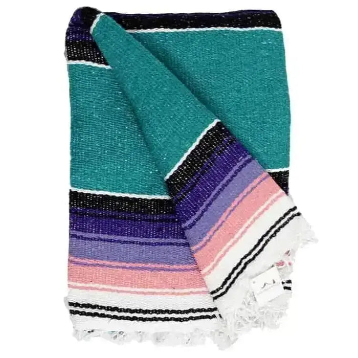 Turquoise and Pastel Purple Diamond Yoga Blanket West Path