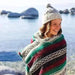 Vintage Style Mexican Blanket Super Falsa Maroon Beige Green - Xmas Colours West Path
